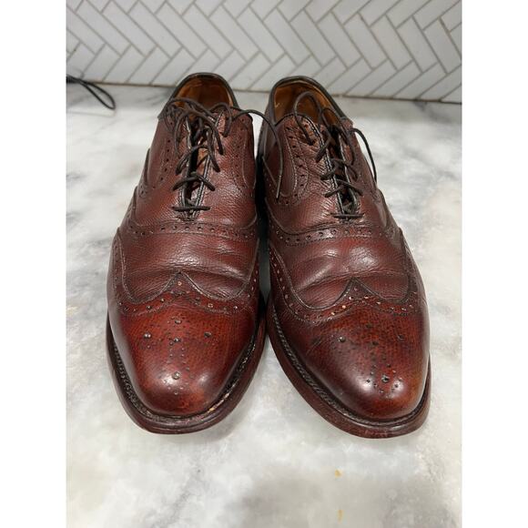 Allen Edmonds McAllister 9D Brown Pebble Leather Wingtip Oxford Dress Shoes main image 6